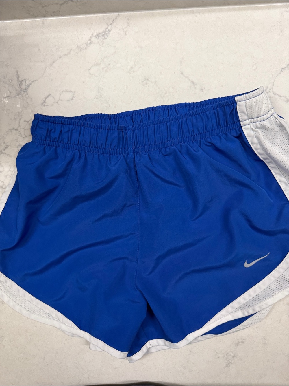 Nike Blue Women's Running Shorts with White Trim